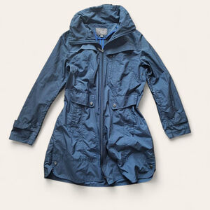 Women's Cole Haan Navy Blue Rain Trench Coat